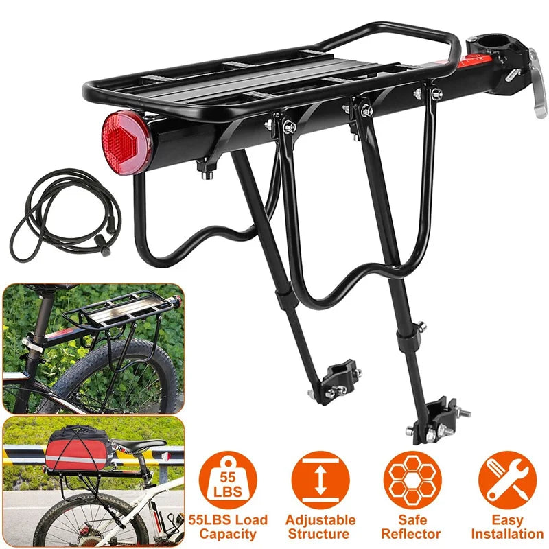 Portaequipajes Trasero para Bicicleta — Aluminio, Liberación Rápida