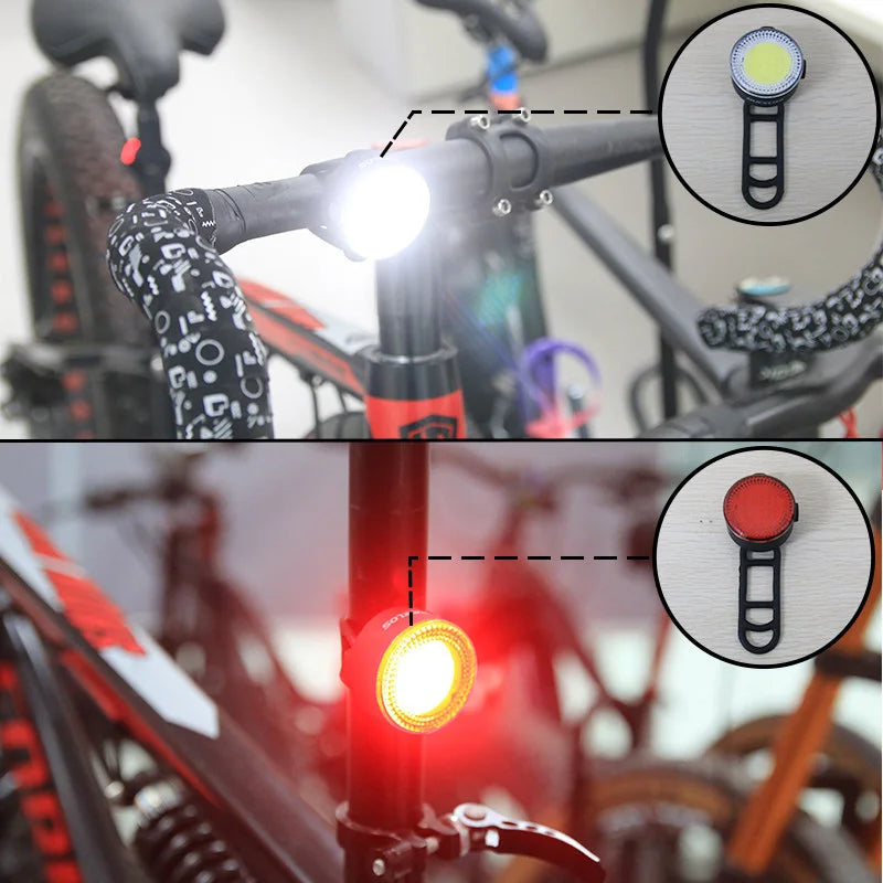 Kit de Luces Bicicleta COB 500lm — Delantera y Trasera, Carga USB