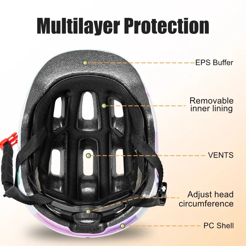 3-6 Year Old kids bicycle helmet girl pink Child bike Protection Knee Elbow Pad Sets Children Roller Skating Bike scooter Helmet